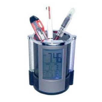 Digital Clock With Pen Stand